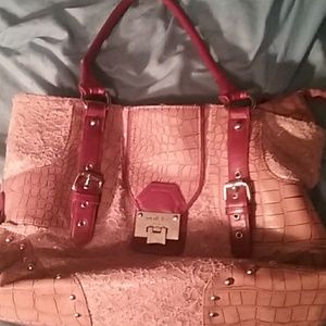 Pink and red nicole lee handbag